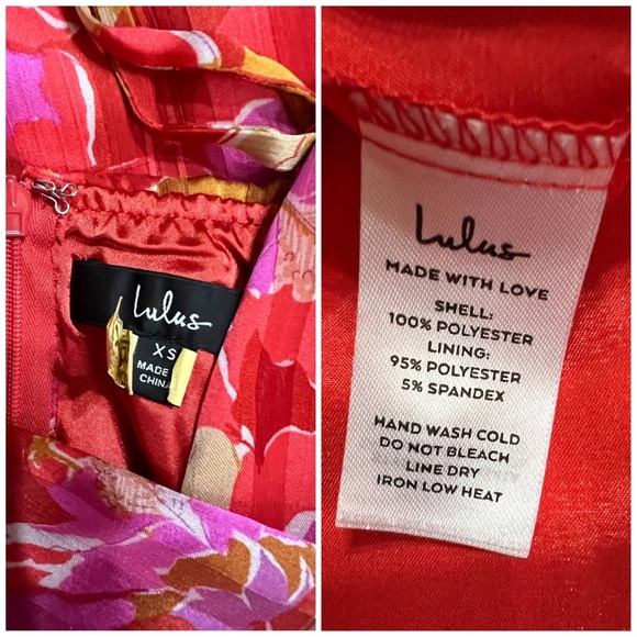Lulus All About Love Red Floral Print Midi Dress size xs xsmall - Picture 5 of 8